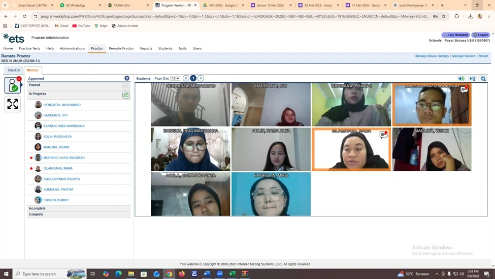 PELAKSANAAN TOEFL ITP ONLINE DAN ONSITE - 6 MEI 2026
